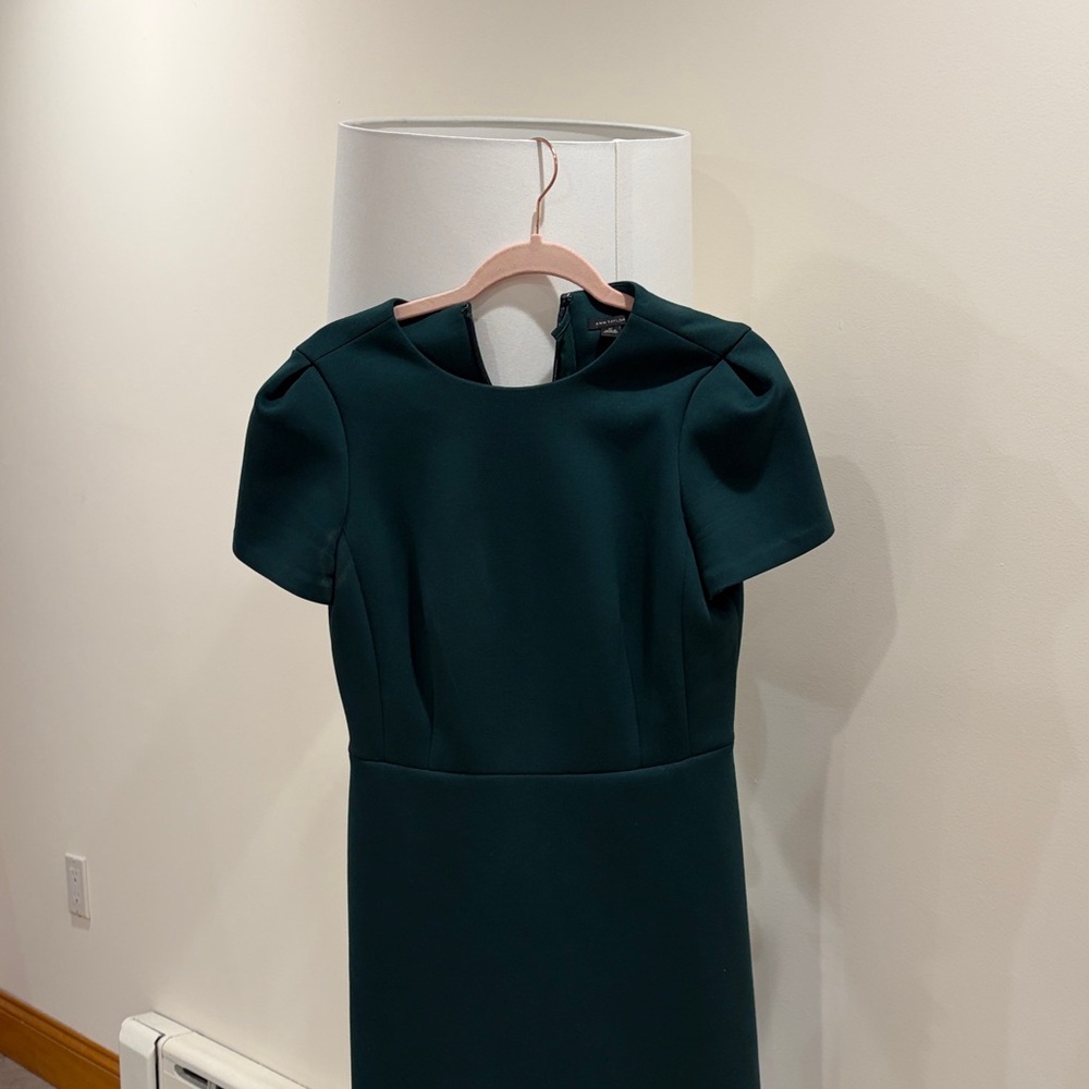 Ann Taylor Dark Green Midi Dress